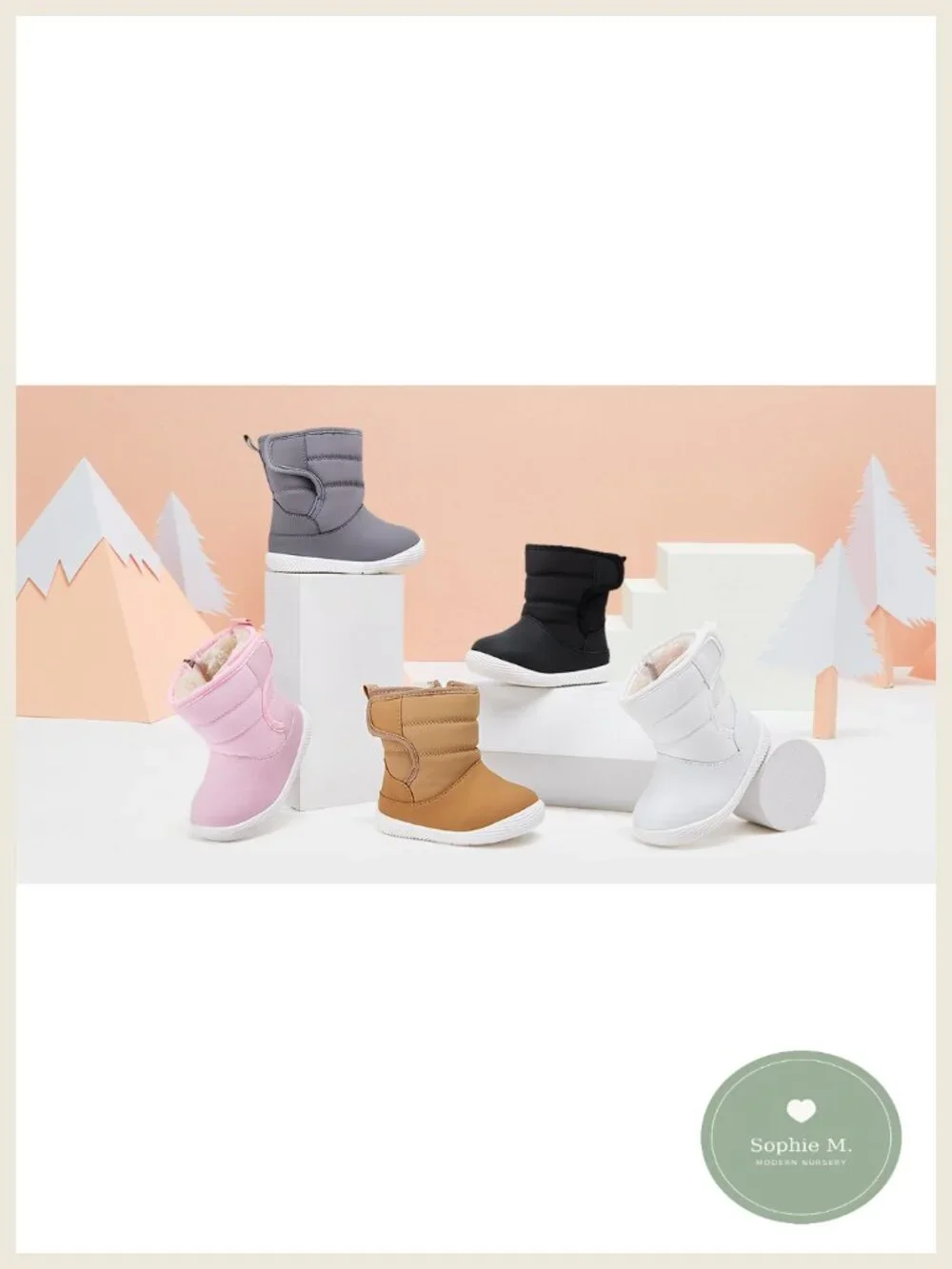 Baby Snow Boots Waterproof Winter Warm Faux Fur Nonslip Toddler First Walker